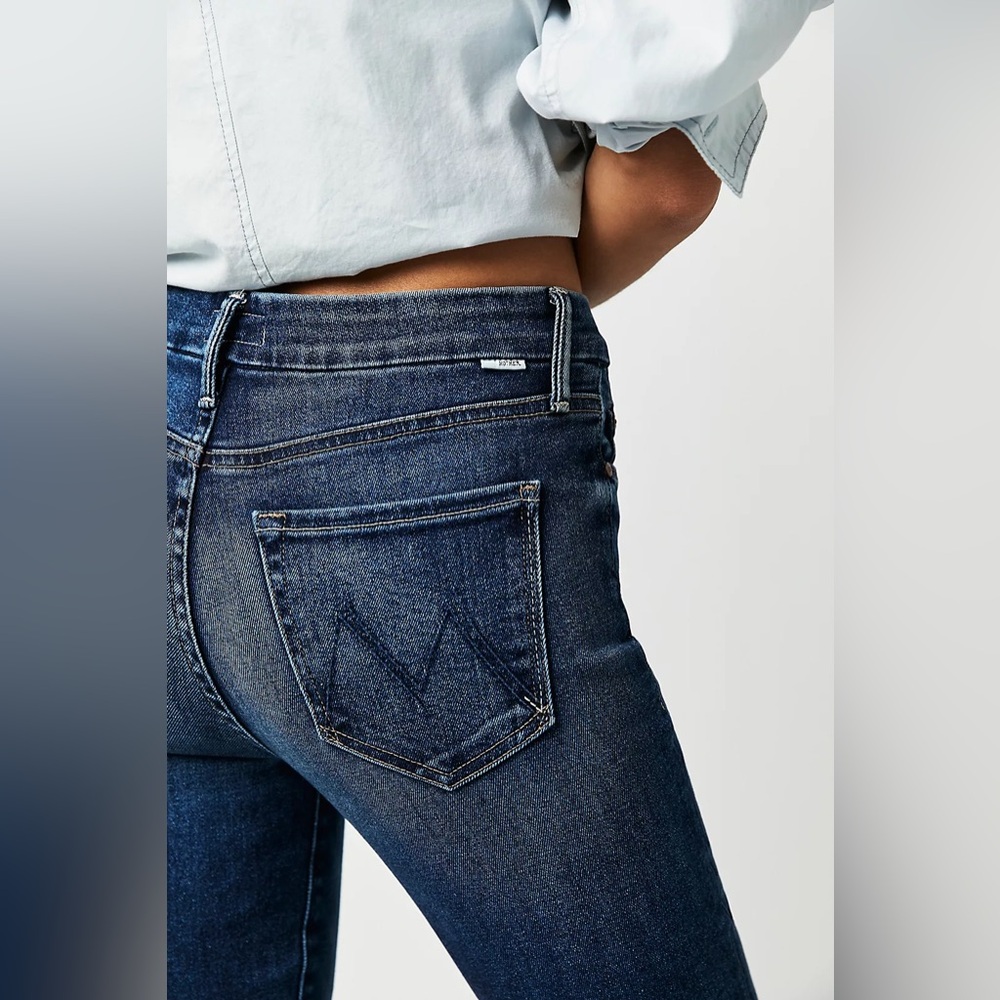 MOTHER Women Jeans Skinny Dark Blue Denim